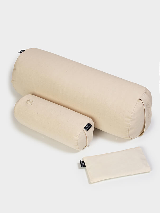 Organic Meditation Bolster and Eye Pillow Set for Yoga and Relaxation