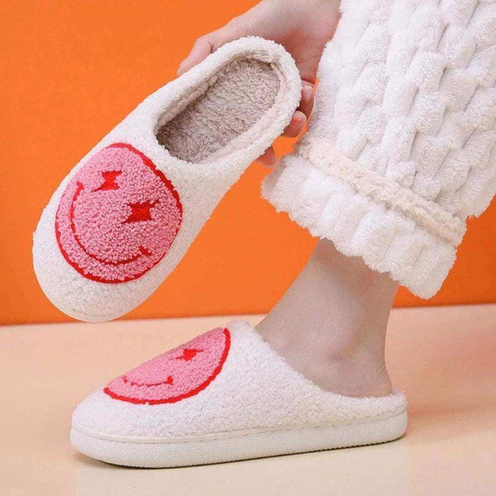 Smiley Face Slippers with Lightning Eyes