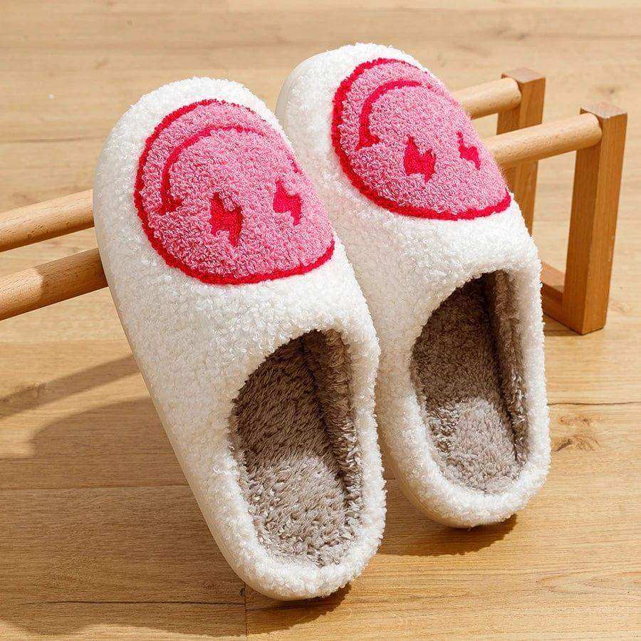 Smiley Face Slippers with Lightning Eyes