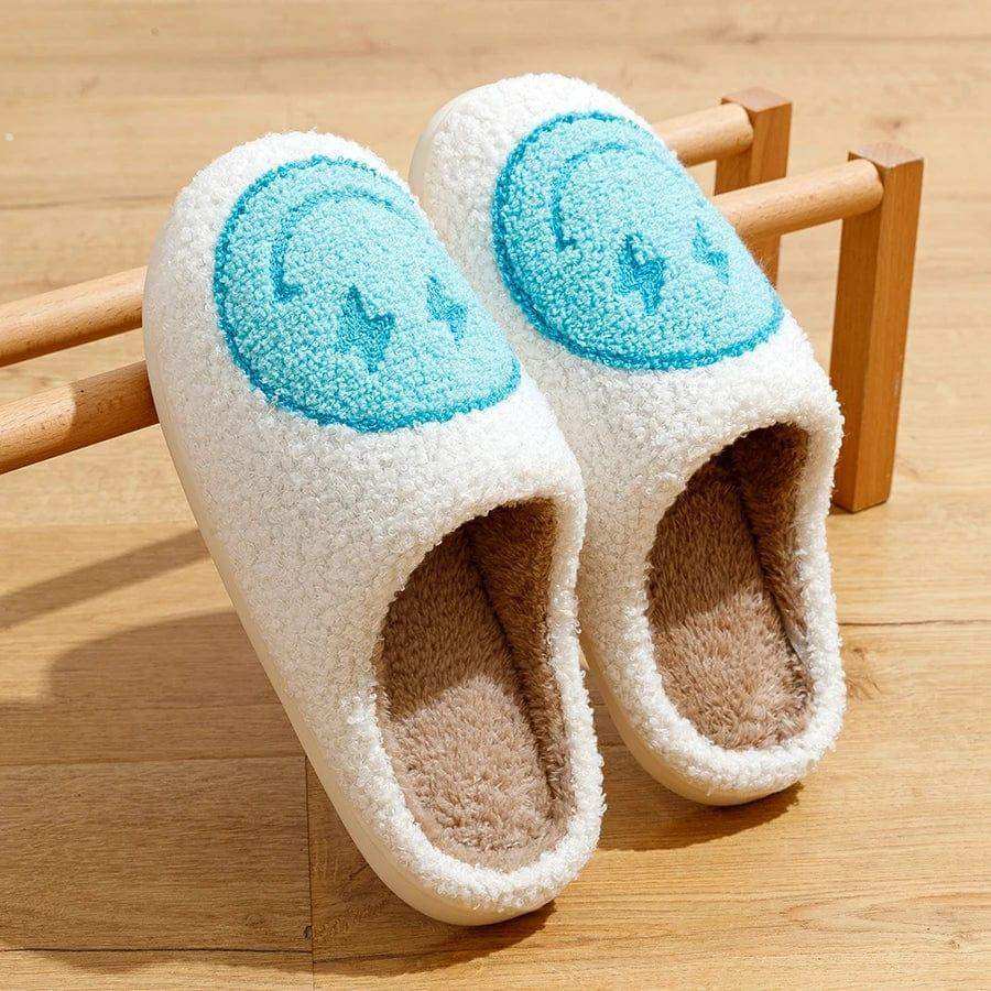Smiley Face Slippers with Lightning Eyes