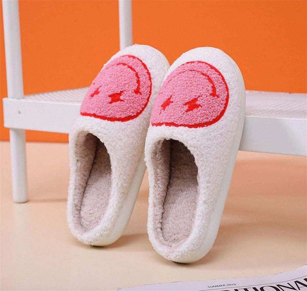 Smiley Face Slippers with Lightning Eyes