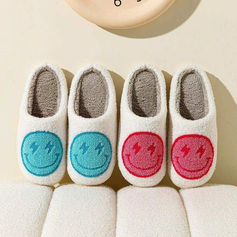Smiley Face Slippers with Lightning Eyes
