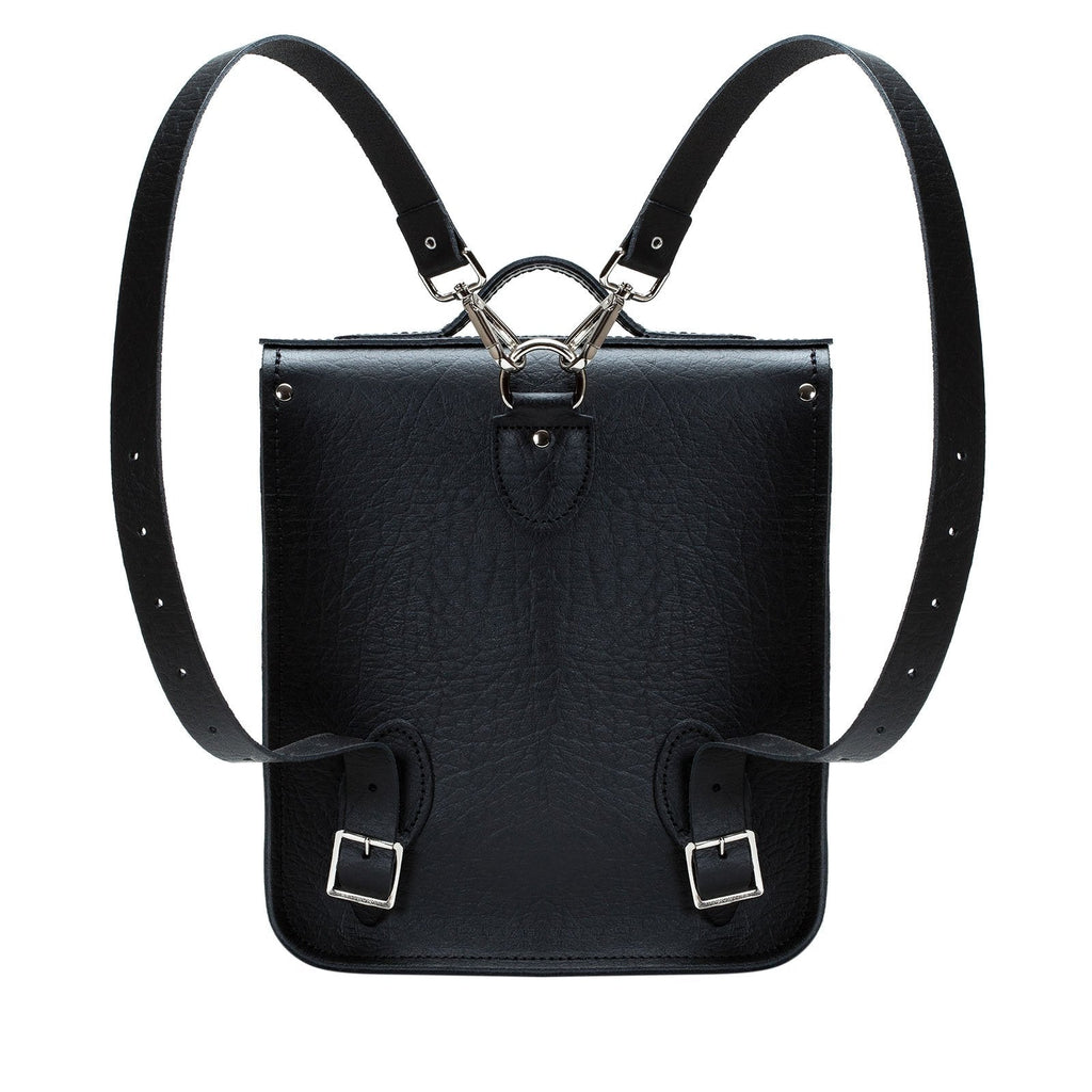 Handmade Leather City Backpack in Black
