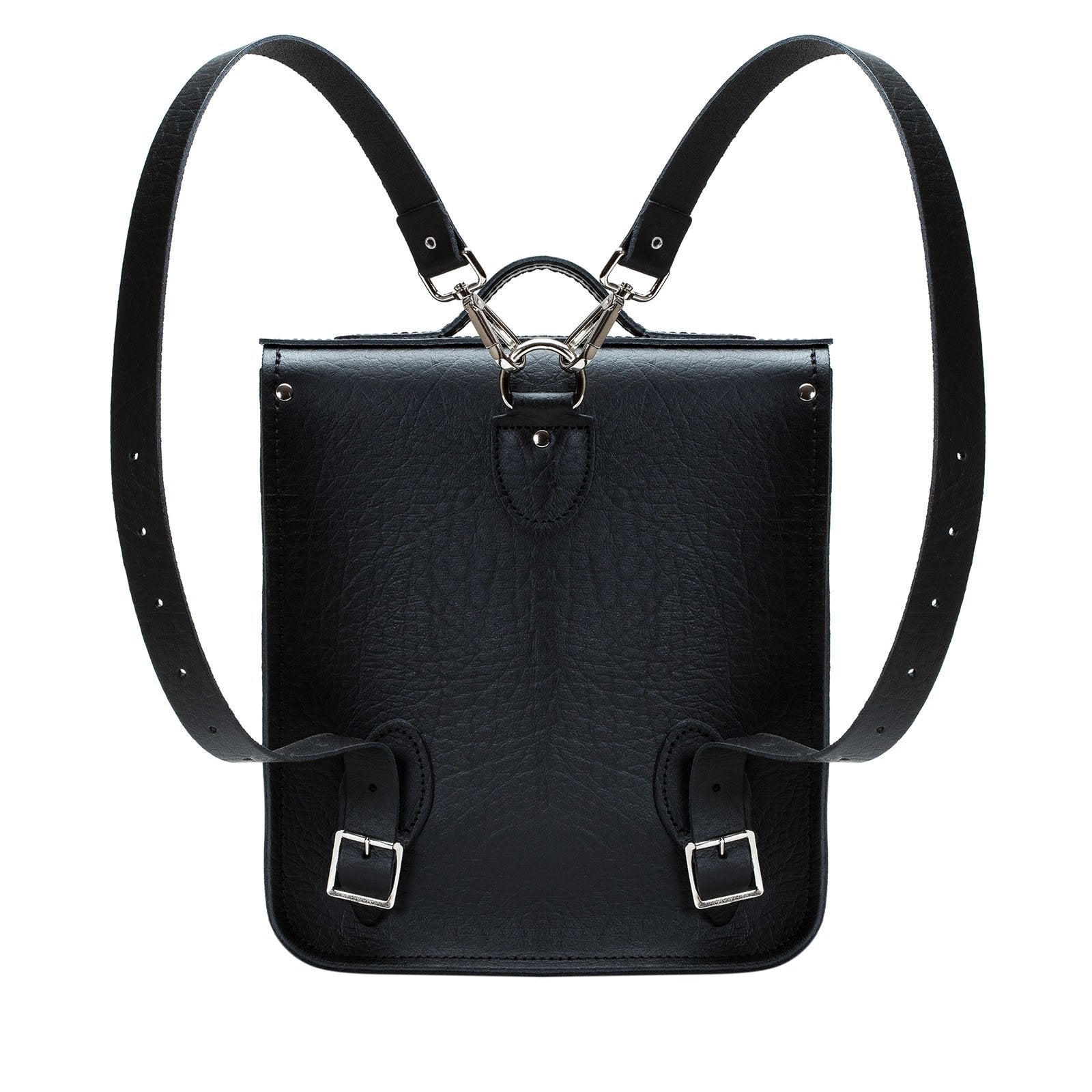 Handmade Leather City Backpack in Black