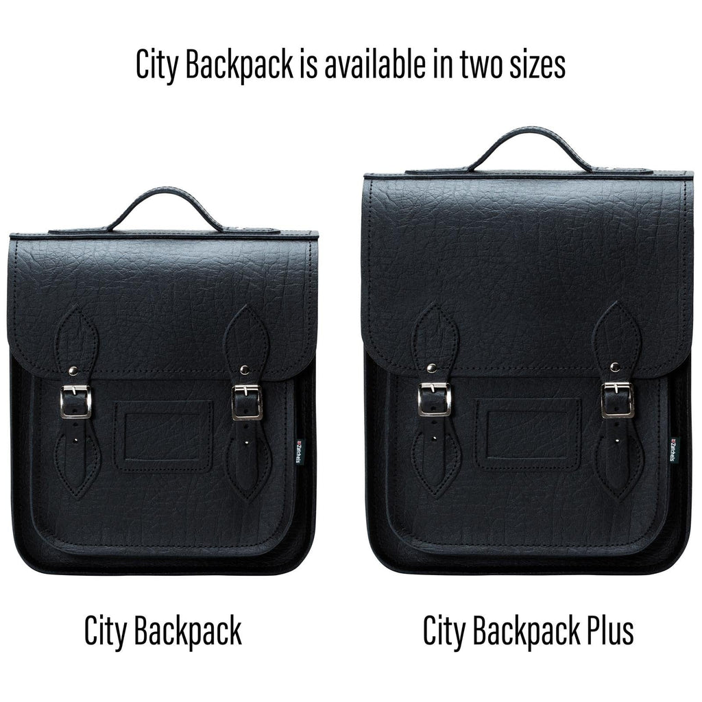 Handmade Leather City Backpack in Black