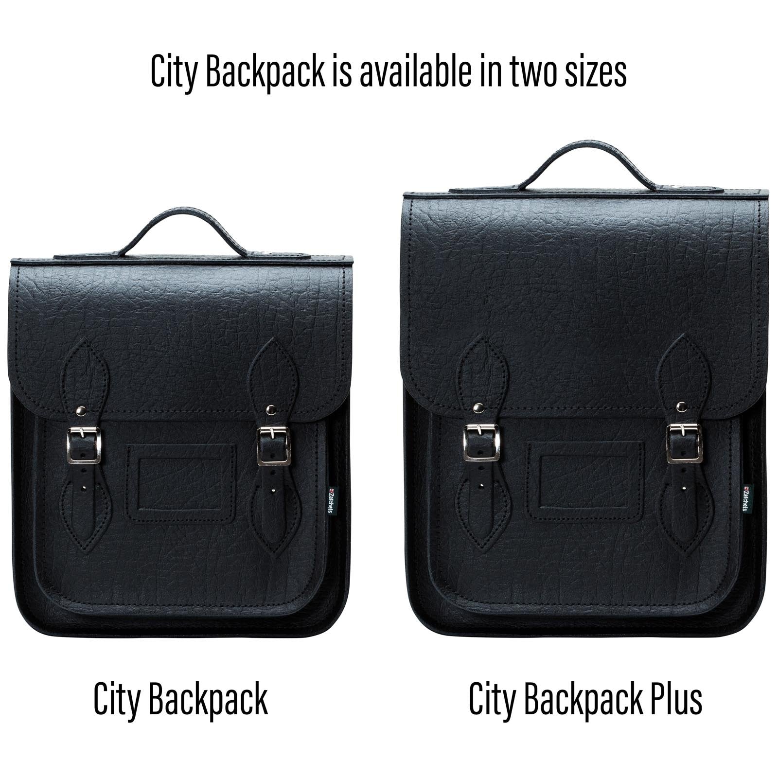 Handmade Leather City Backpack in Black