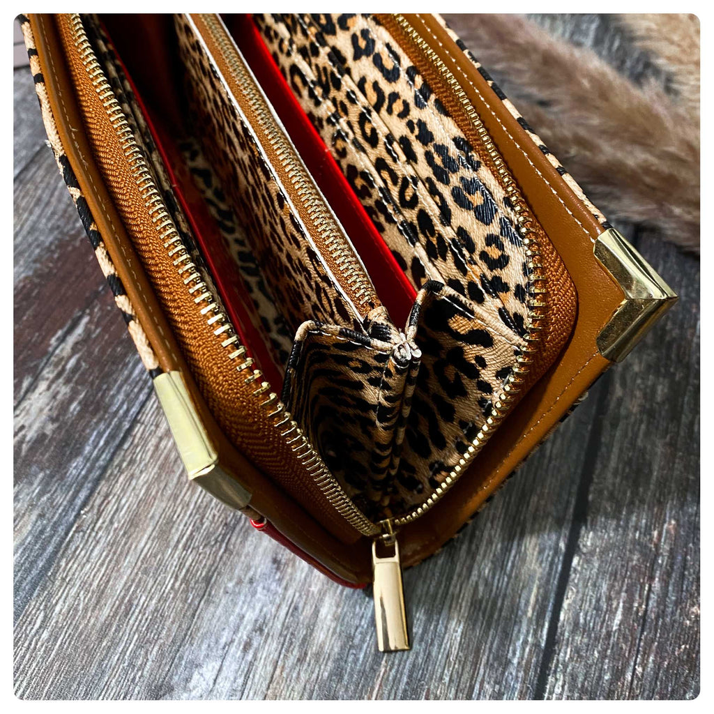 Leopard Continental Purse in Vegan Leather