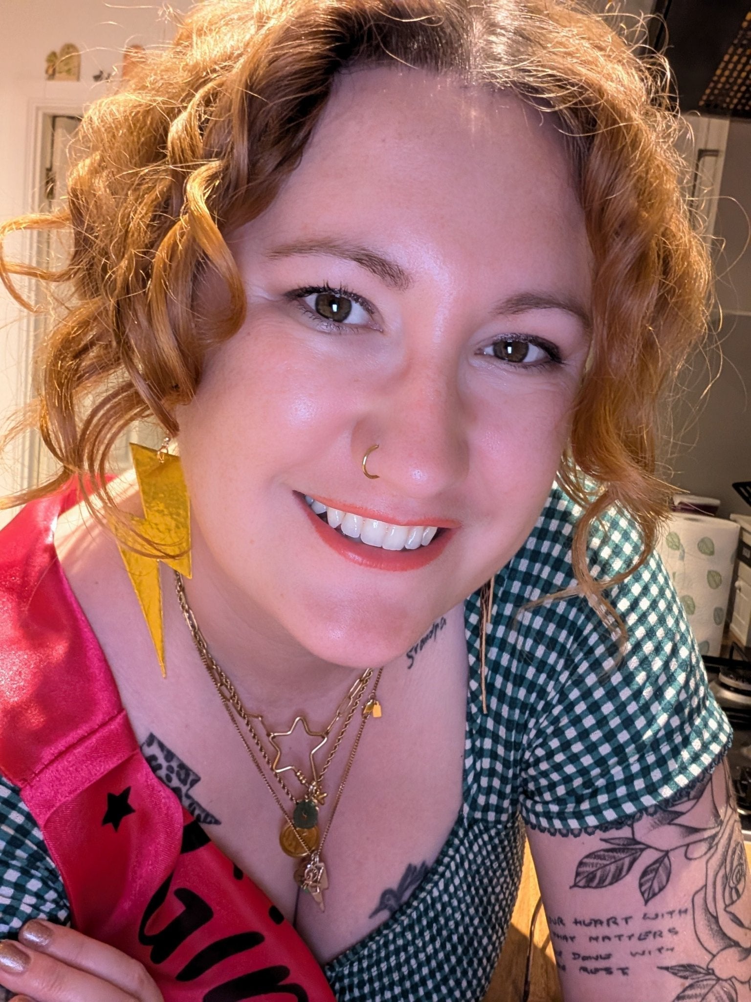 Extra Large Gold Lightning Bolt Earrings