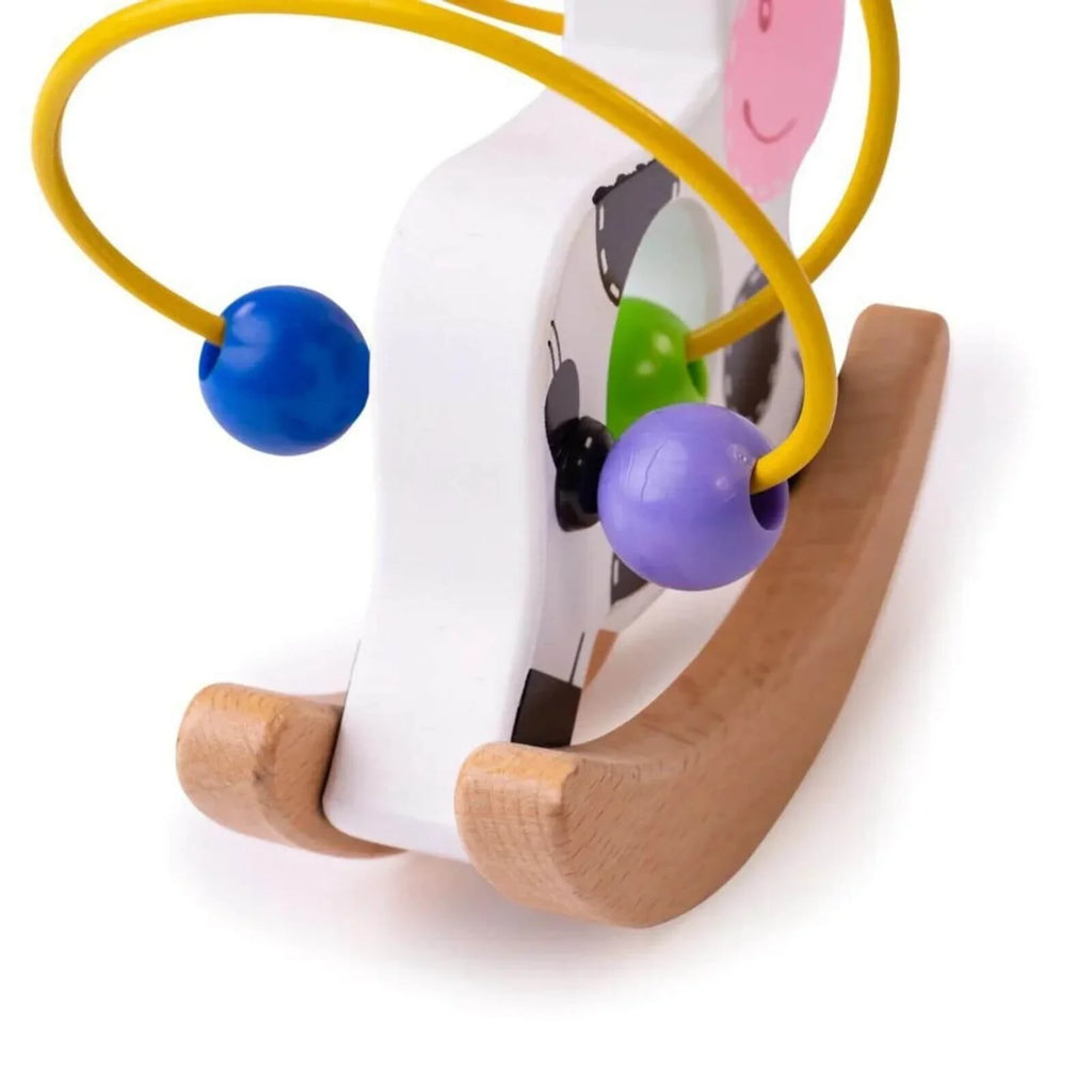 Rocking Bead Frame Cow Wooden Toy