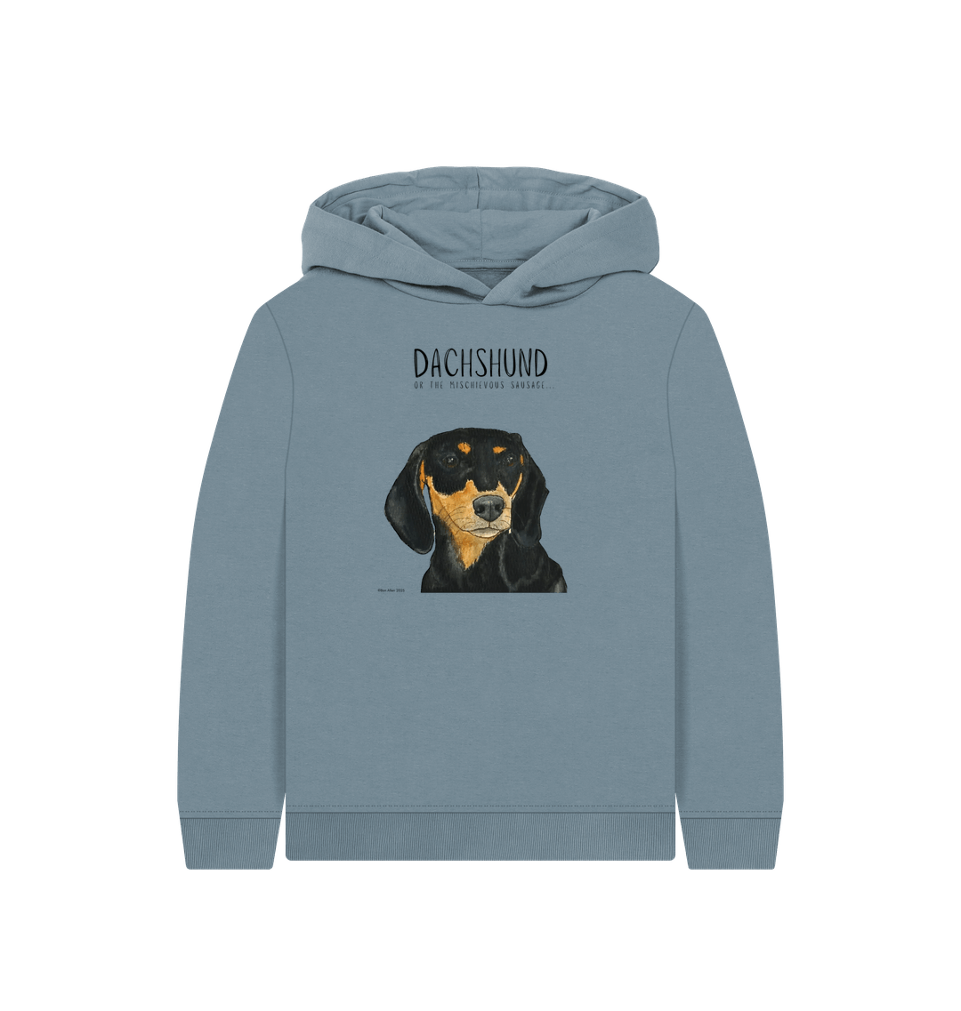 Mischievous Black and Tan Sausage Hoodie for Kids