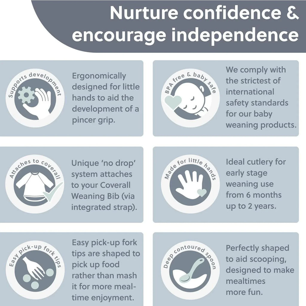 Attachable Weaning Cutlery Set for 6 Plus Months Pack of 2 Fawn