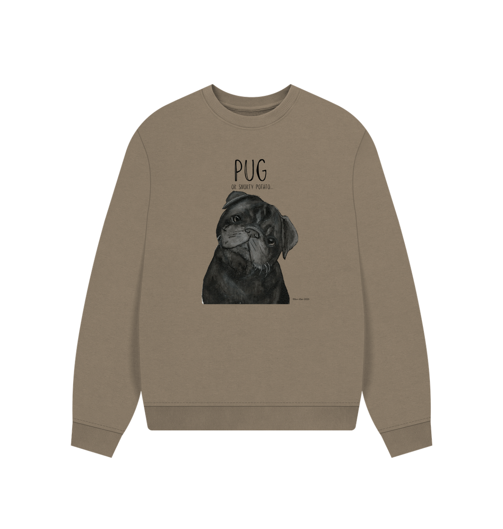 Snorty Potato Oversized Sweatshirt for Pug Lovers