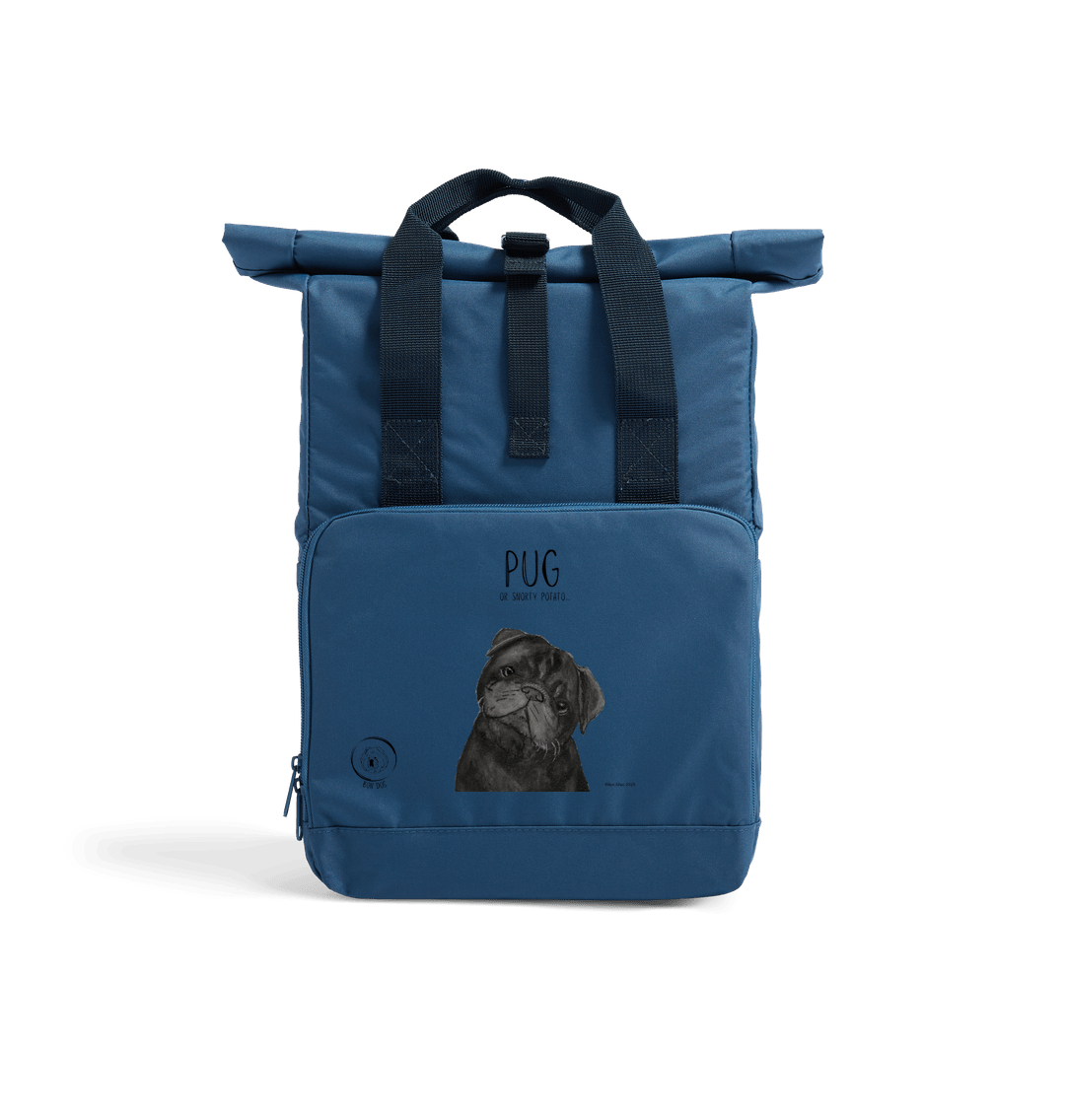Pug or Snorty Potato Ethical Backpack for Pug Lovers Black