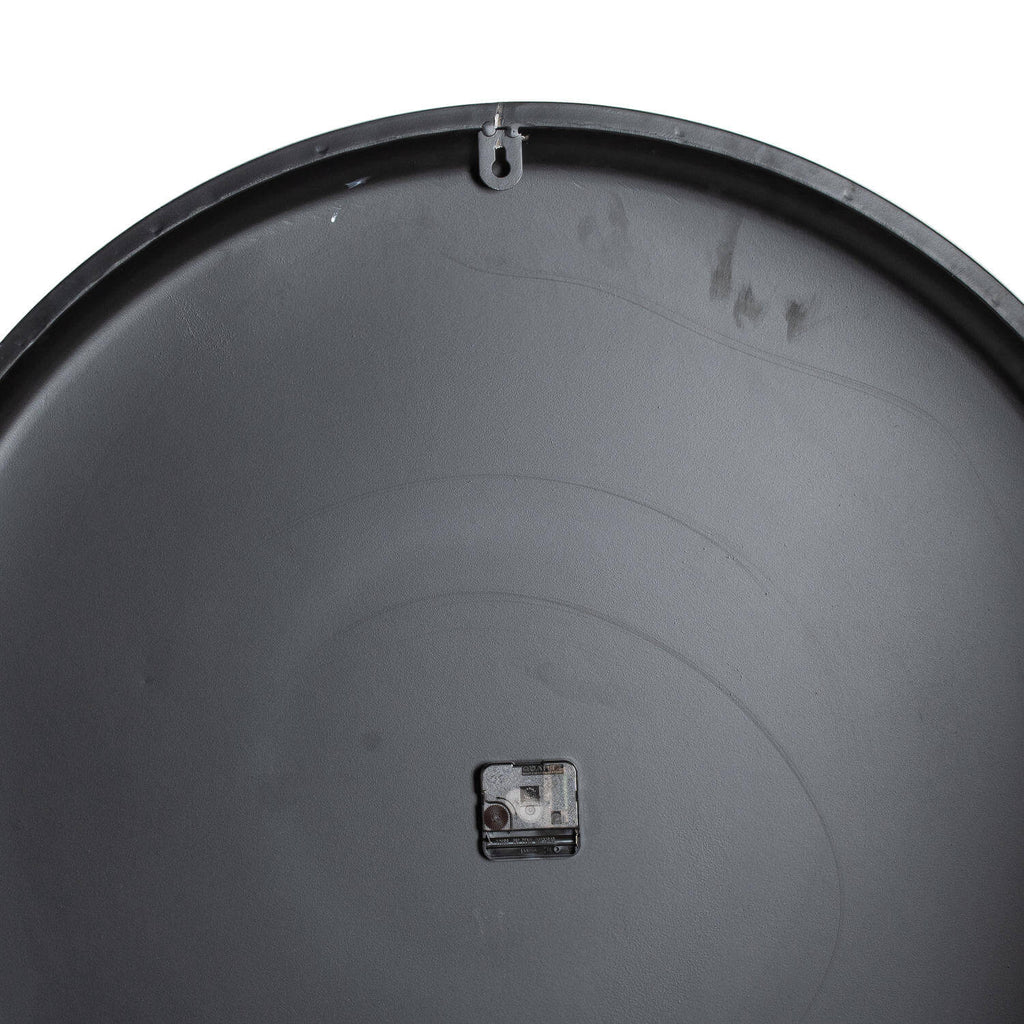 Large 80cm grey metal wall clock with minimalist design for modern or industrial decor by Sostter at brixbailey.com