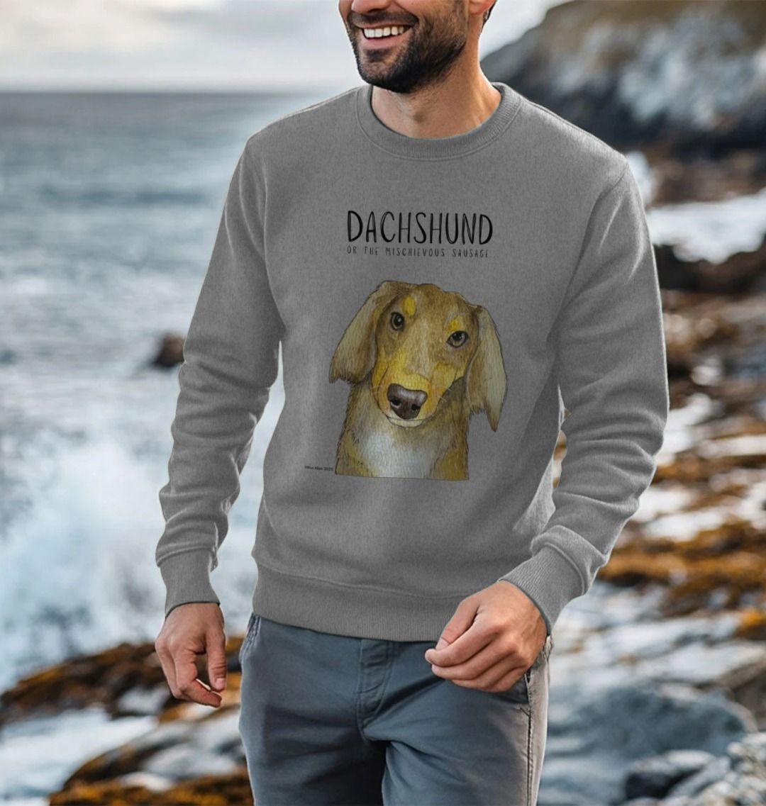Long Haired Hot Dog Sweatshirt for Dachshund Lovers
