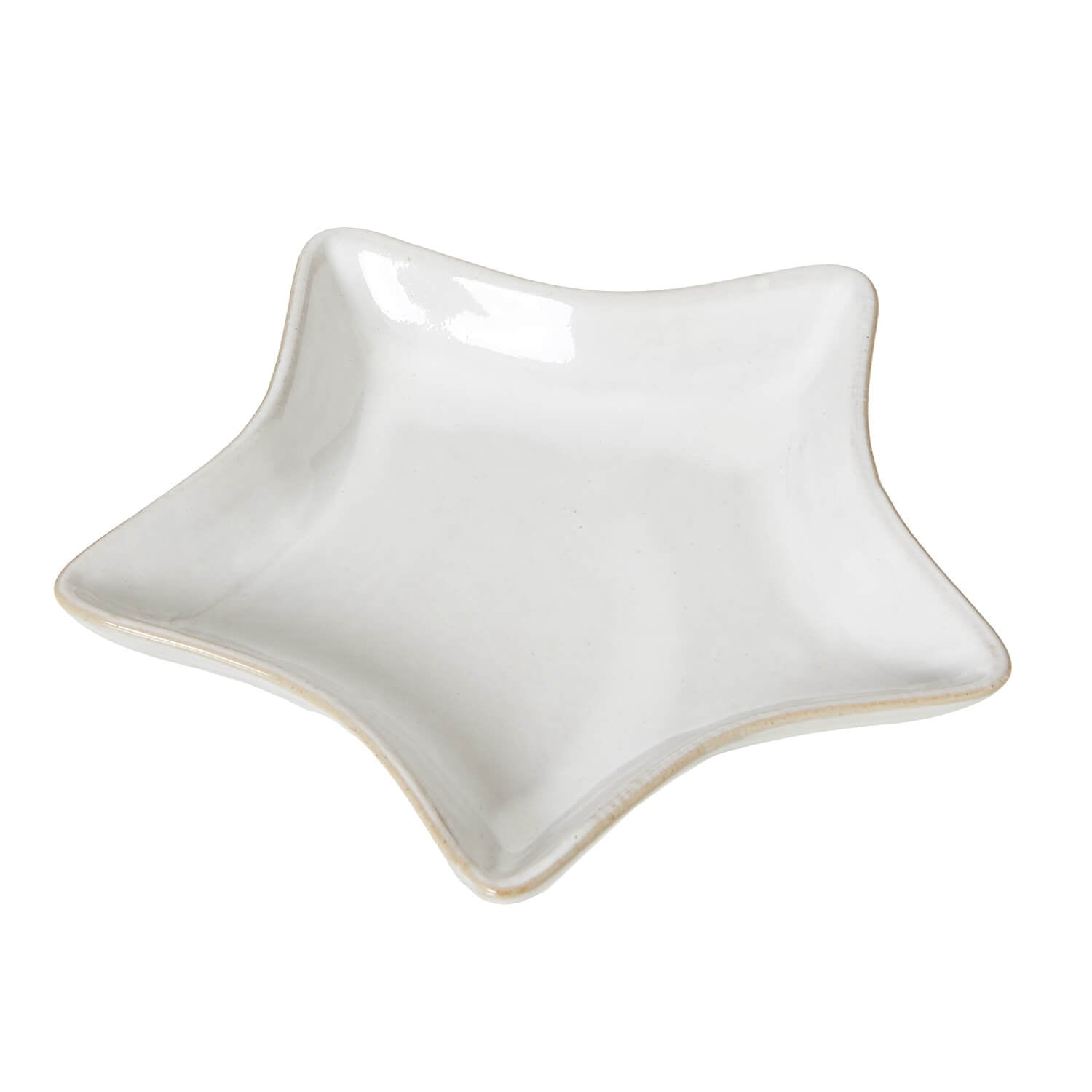 Minimalist white ceramic star dish for home dÃ©cor, handcrafted with smooth edges and luminous finish, 17cm wide. by RoomLondon at brixbailey.com