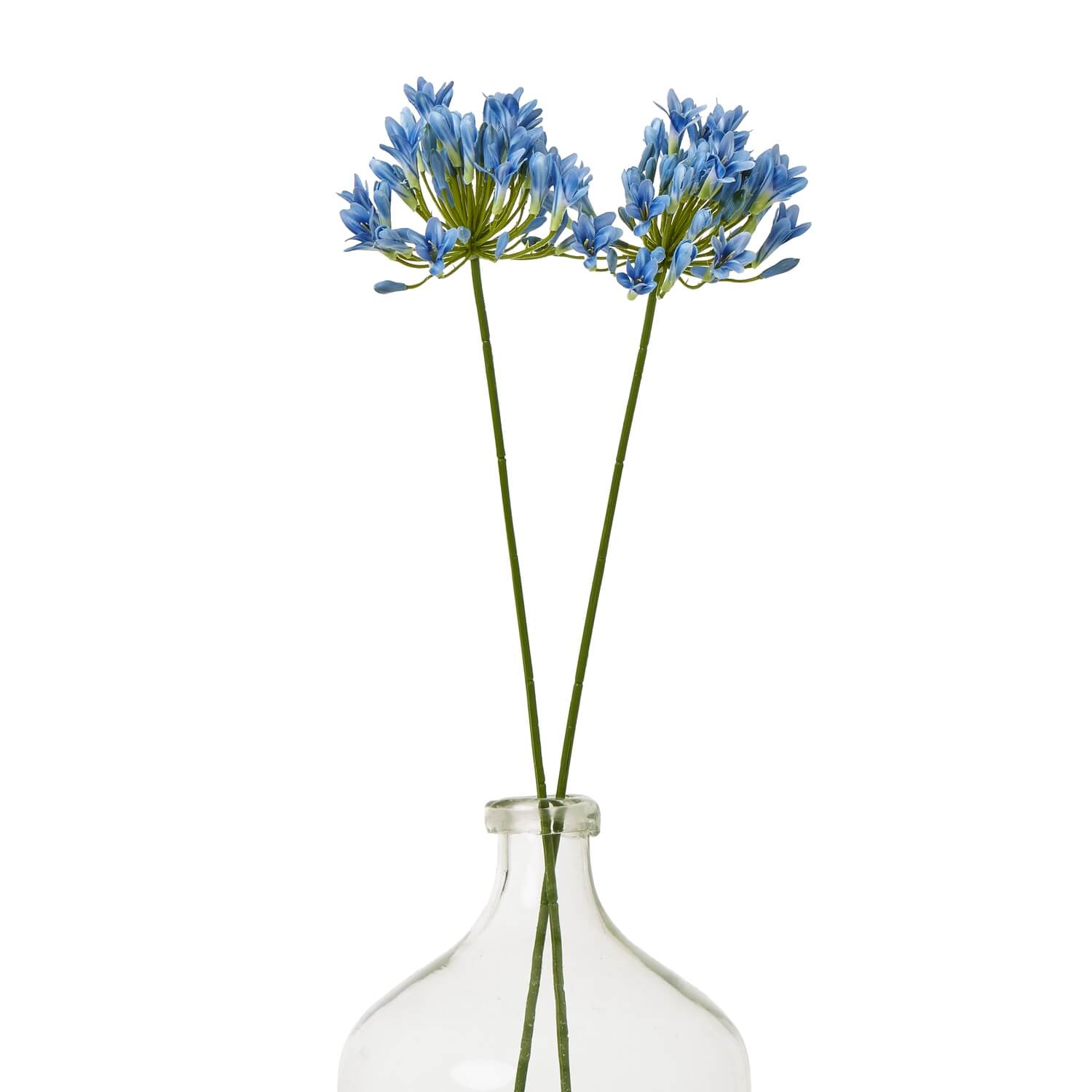 Vibrant blue agapanthus artificial stem with lifelike petals, perfect for home decor by Sostter at brixbailey.com
