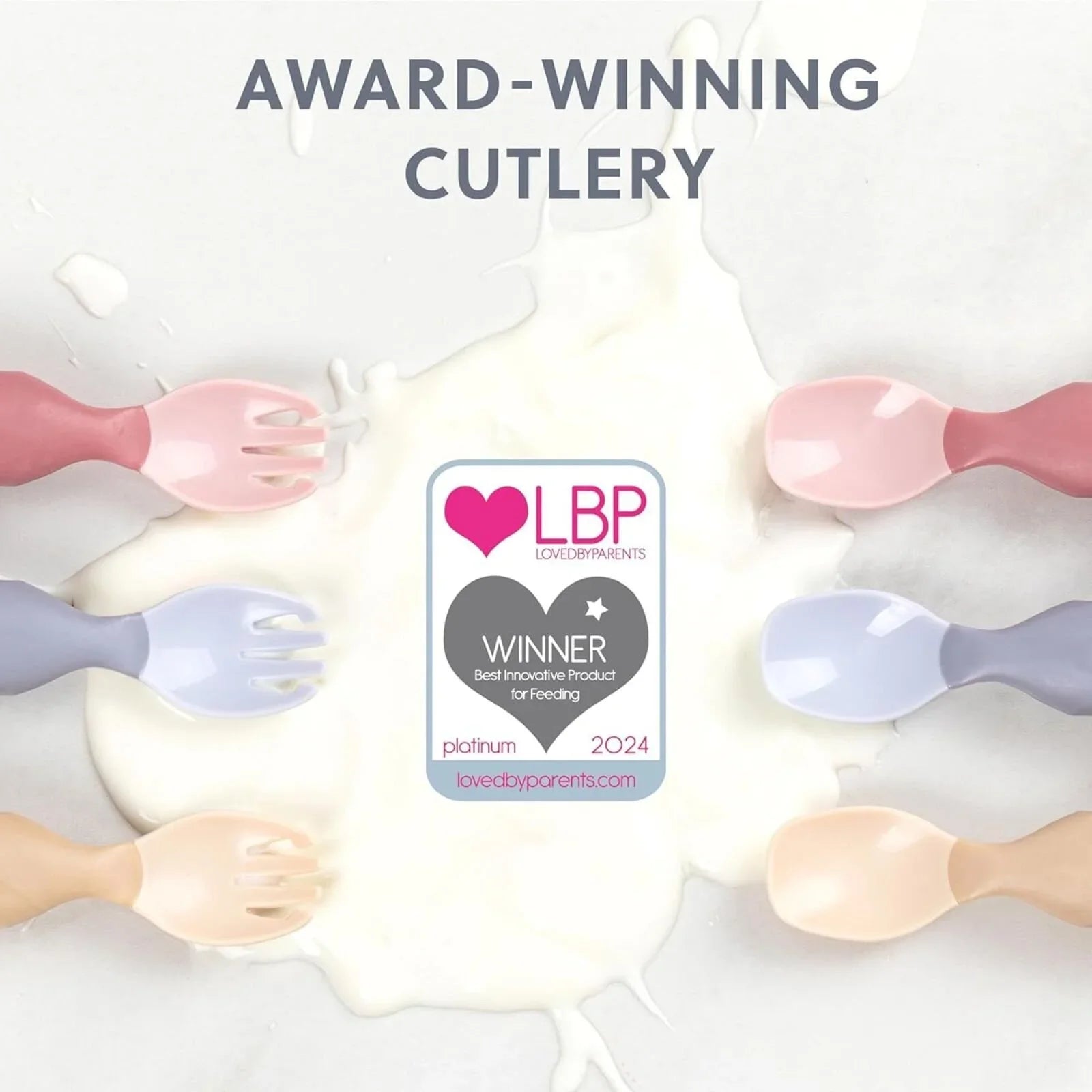 Attachable Weaning Cutlery Set for 6 Plus Months Pack of 2 Fawn