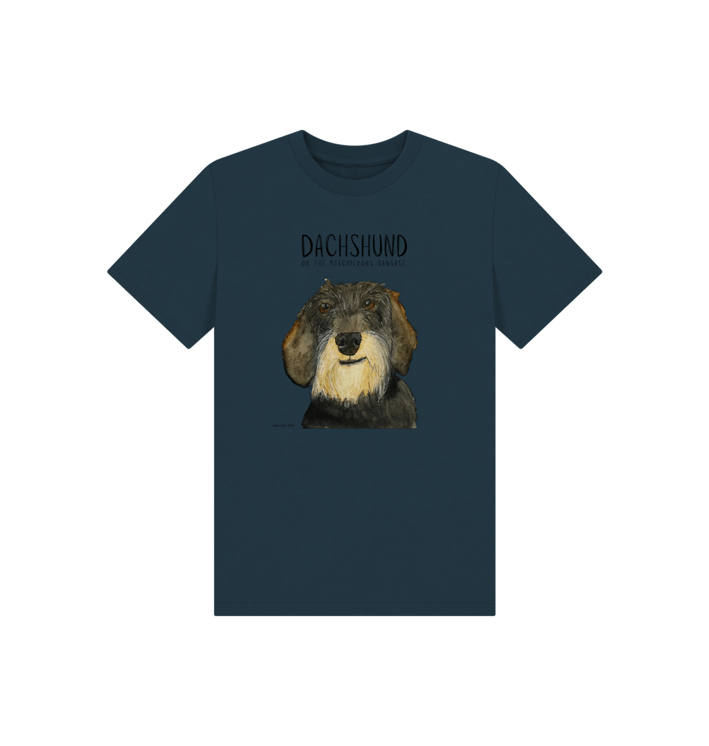 Mischievous Wire Haired Hot Dog Kids T-Shirt Small Pup Big Attitude