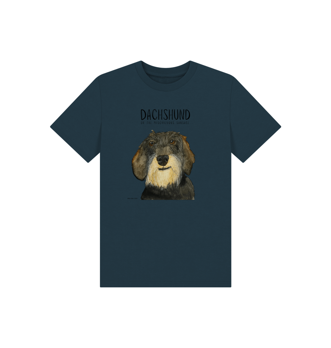 Mischievous Wire Haired Hot Dog Kids T-Shirt Small Pup Big Attitude