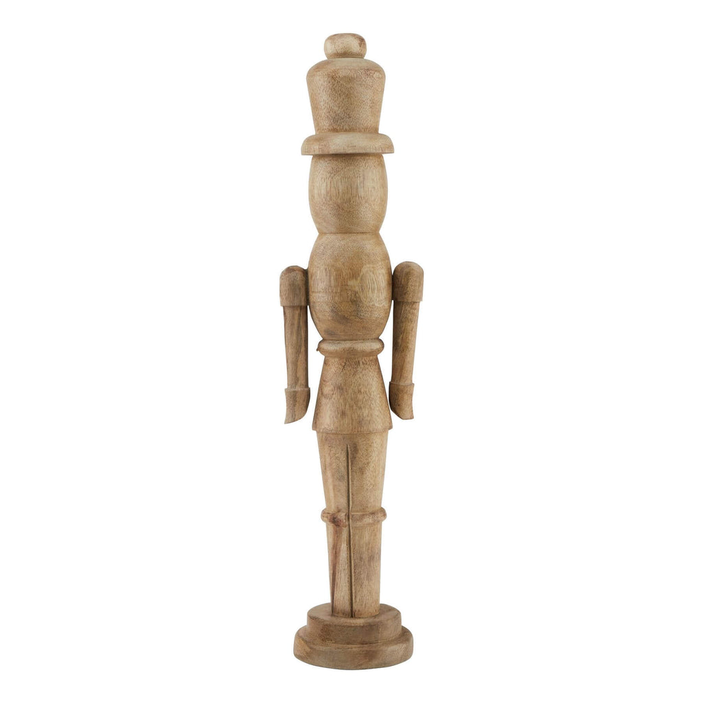Handcrafted wooden nutcracker, 50cm tall, warm brown finish, classic silhouette with rustic details for holiday decor. by RoomLondon at brixbailey.com