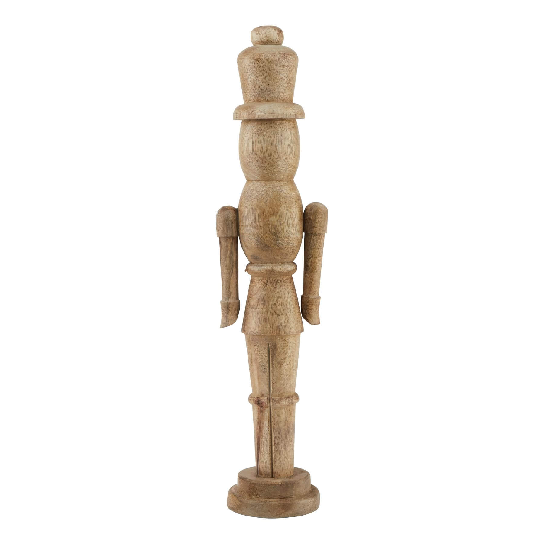 Handcrafted wooden nutcracker, 50cm tall, warm brown finish, classic silhouette with rustic details for holiday decor. by RoomLondon at brixbailey.com
