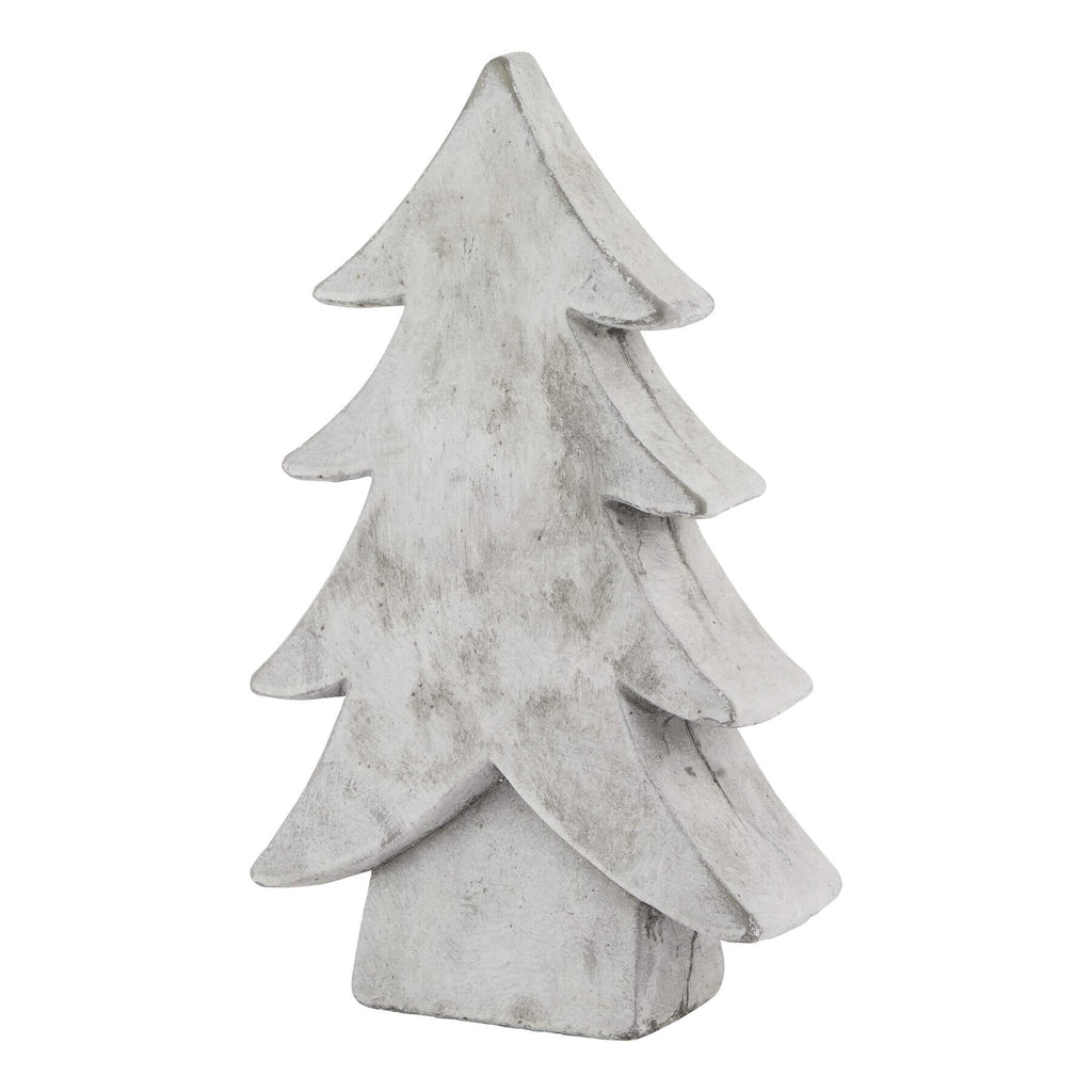 Modern white ceramic Christmas tree with stone-effect finish, minimalist holiday decor, 32 cm tall  by Sostter at brixbailey.com