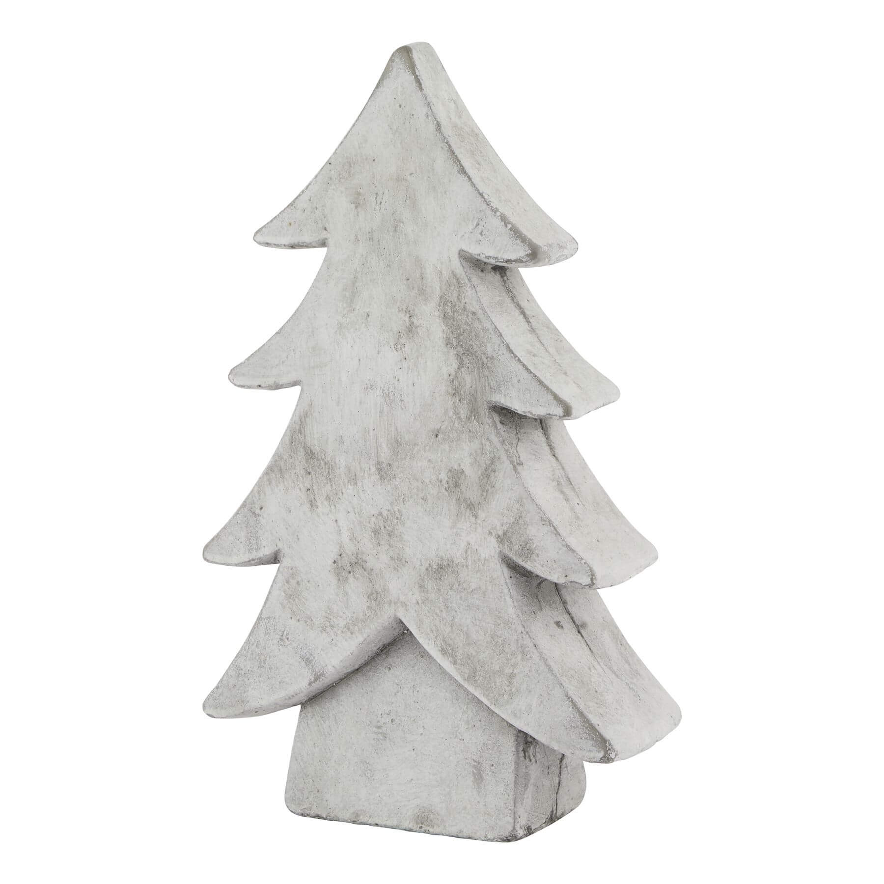 Modern white ceramic Christmas tree with stone-effect finish, minimalist holiday decor, 32 cm tall  by Sostter at brixbailey.com