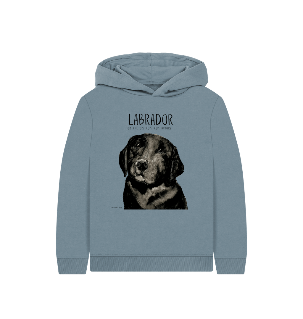 Black Labrador Snack Mode Kids Hoodie