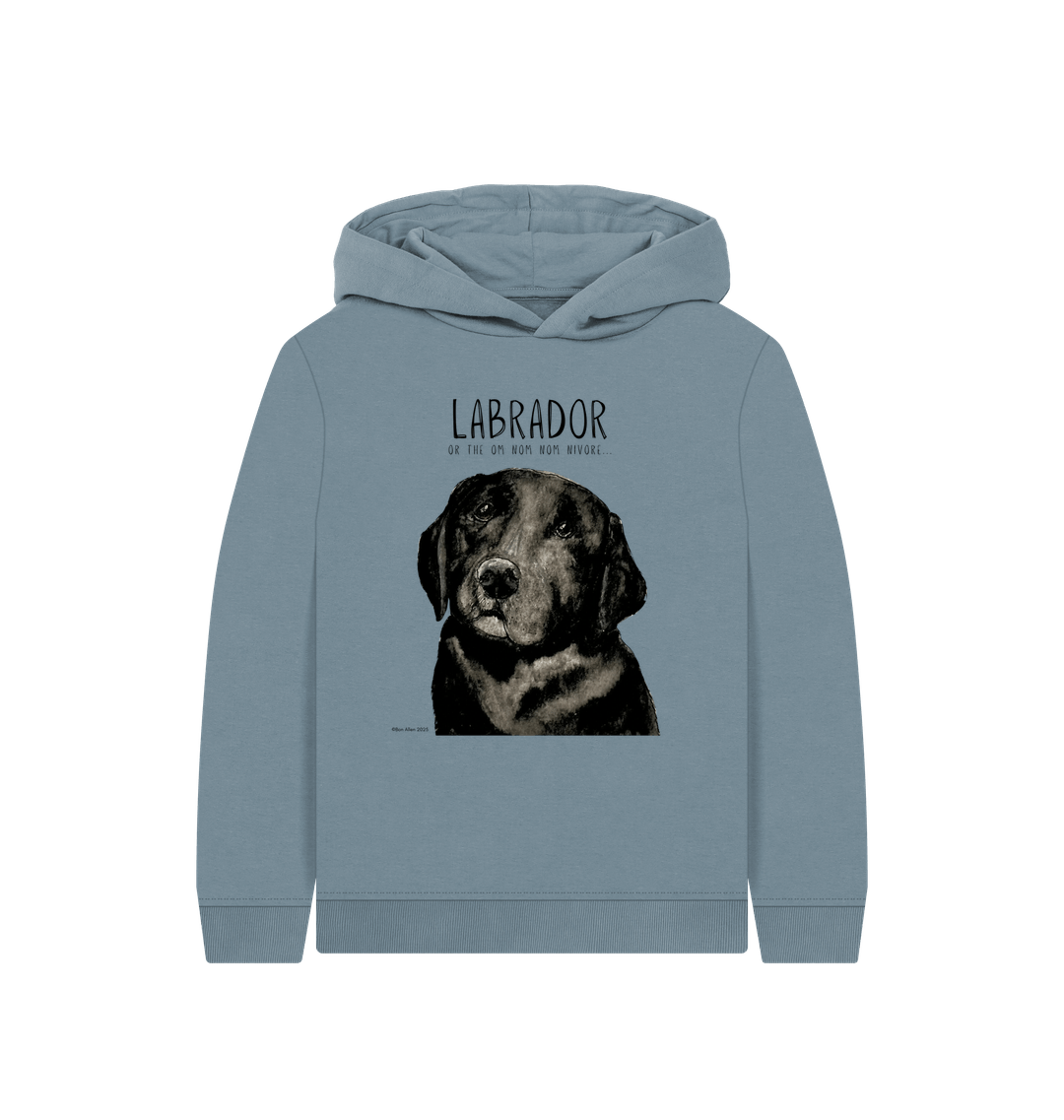 Black Labrador Snack Mode Kids Hoodie