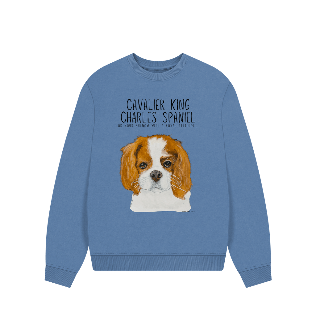 Oversized Eco-Luxe Sweatshirt with Cavalier Queen Energy