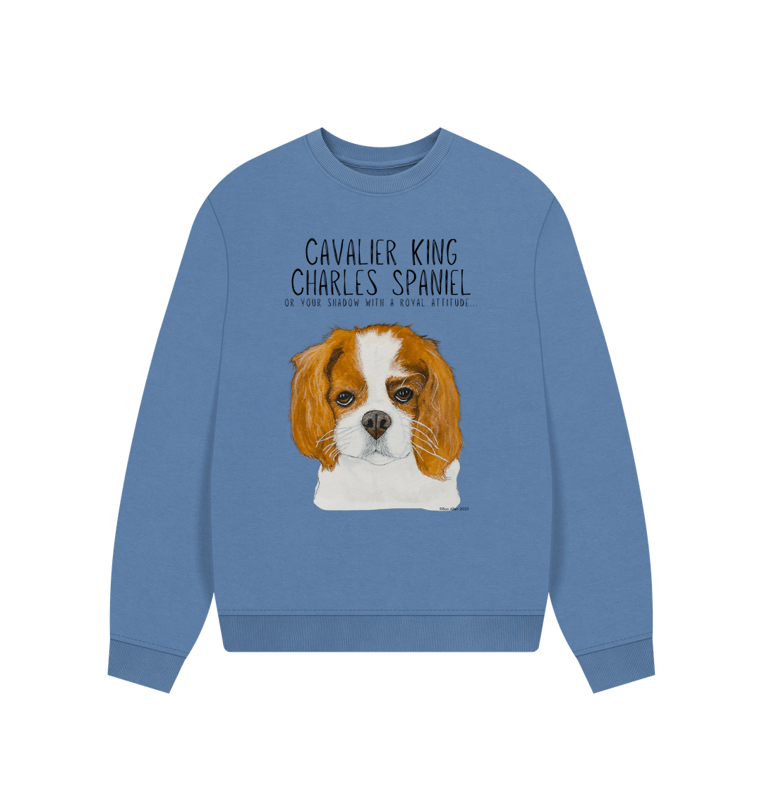 Oversized Eco-Luxe Sweatshirt with Cavalier Queen Energy
