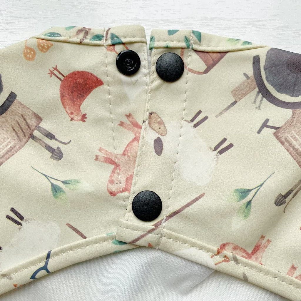 Long Sleeved Baby Bib - Farm Yard Print