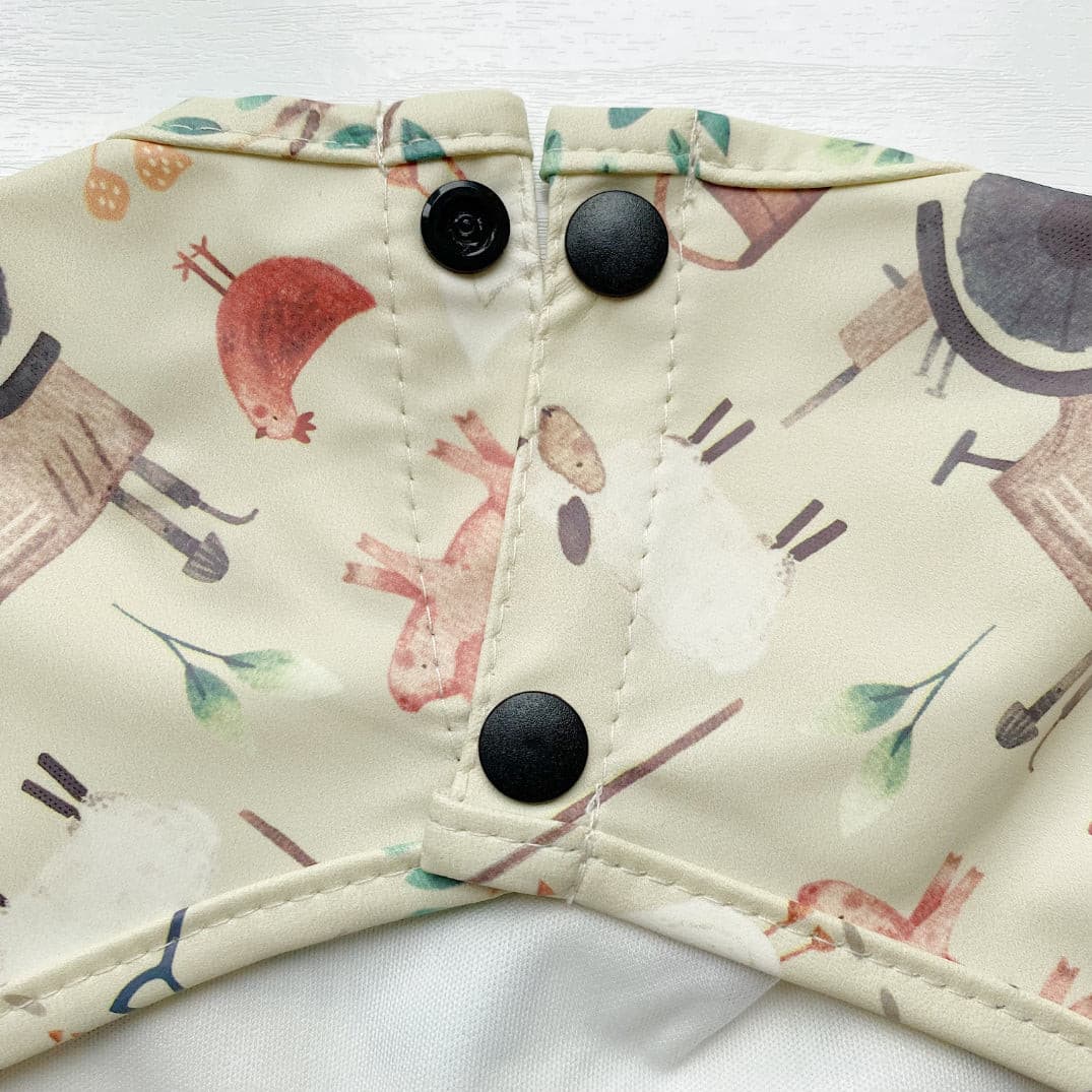 Long Sleeved Baby Bib - Farm Yard Print