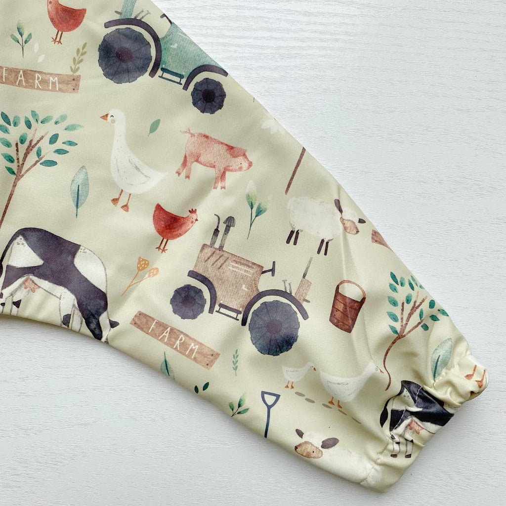 Long Sleeved Baby Bib - Farm Yard Print
