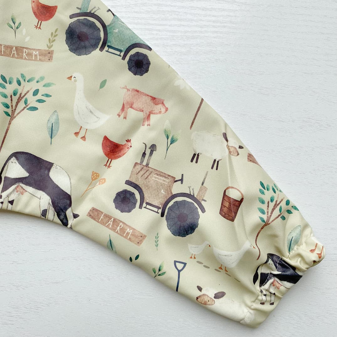 Long Sleeved Baby Bib - Farm Yard Print
