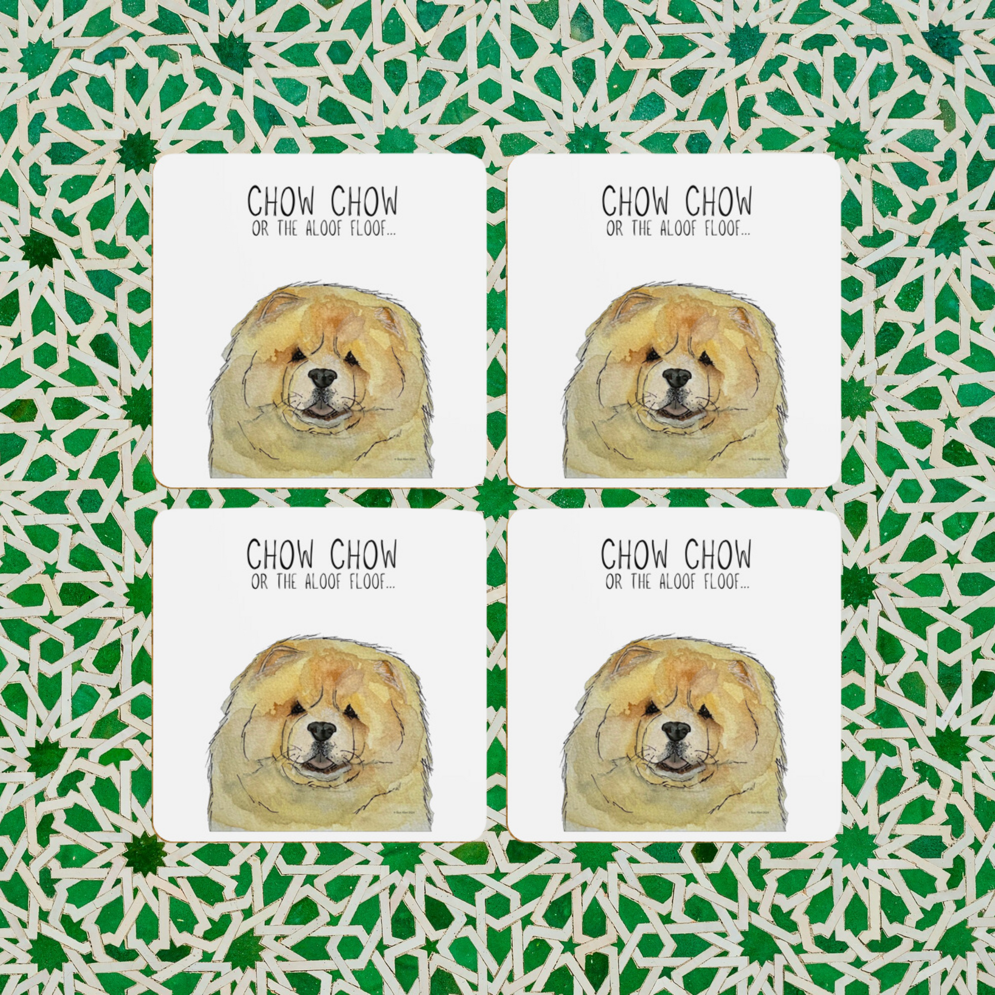 Fawn Chow Chow Coasters Pack of 4