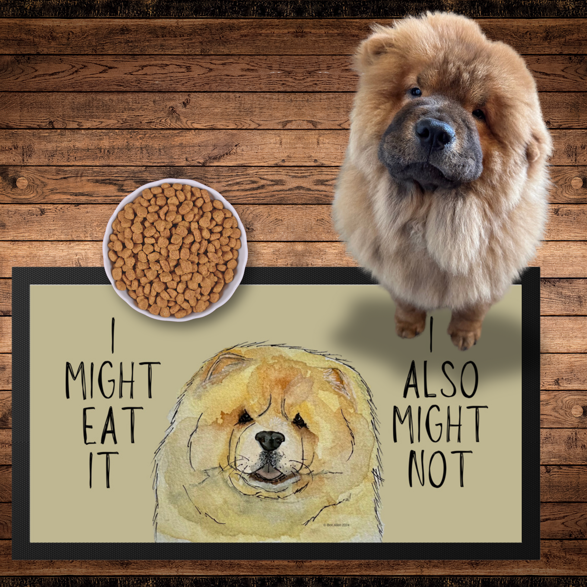 Fawn Chow Chow Pet Bowl Mat