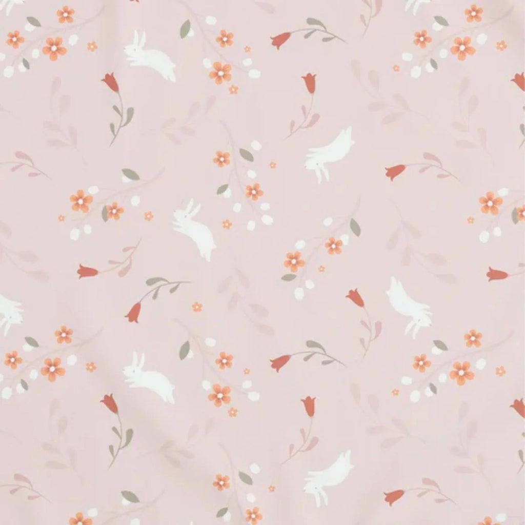 Long Sleeve Coverall Weaning Bib in Botanical Bunnies