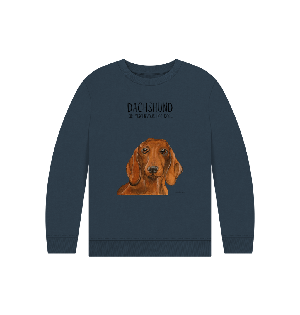 Snuggly Sausage Dog Kids Sweatshirt Ethically Made