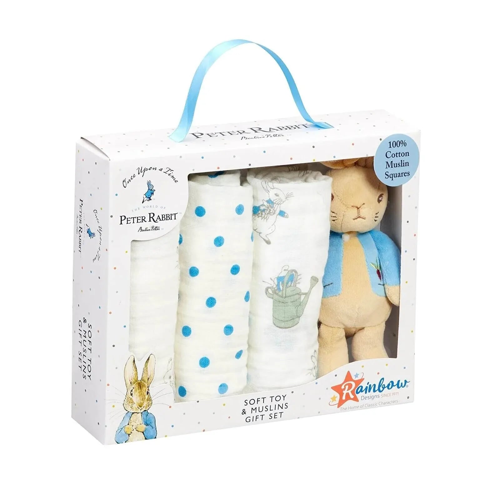 Peter Rabbit Soft Toy and Muslin Set