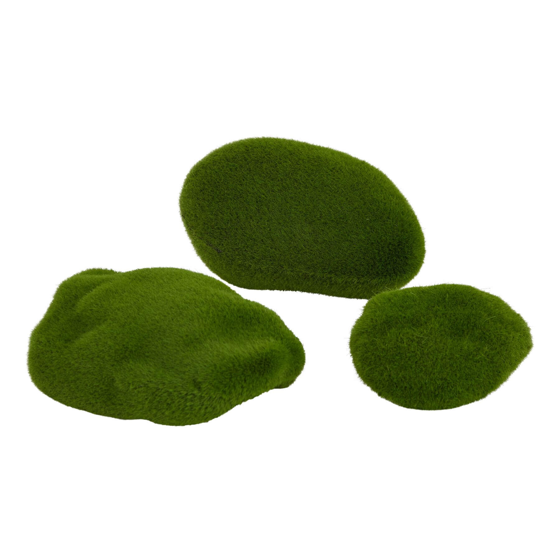 Handcrafted faux moss set with natural green tones, three textured pieces for organic decor  by sostter at brixbailey.com