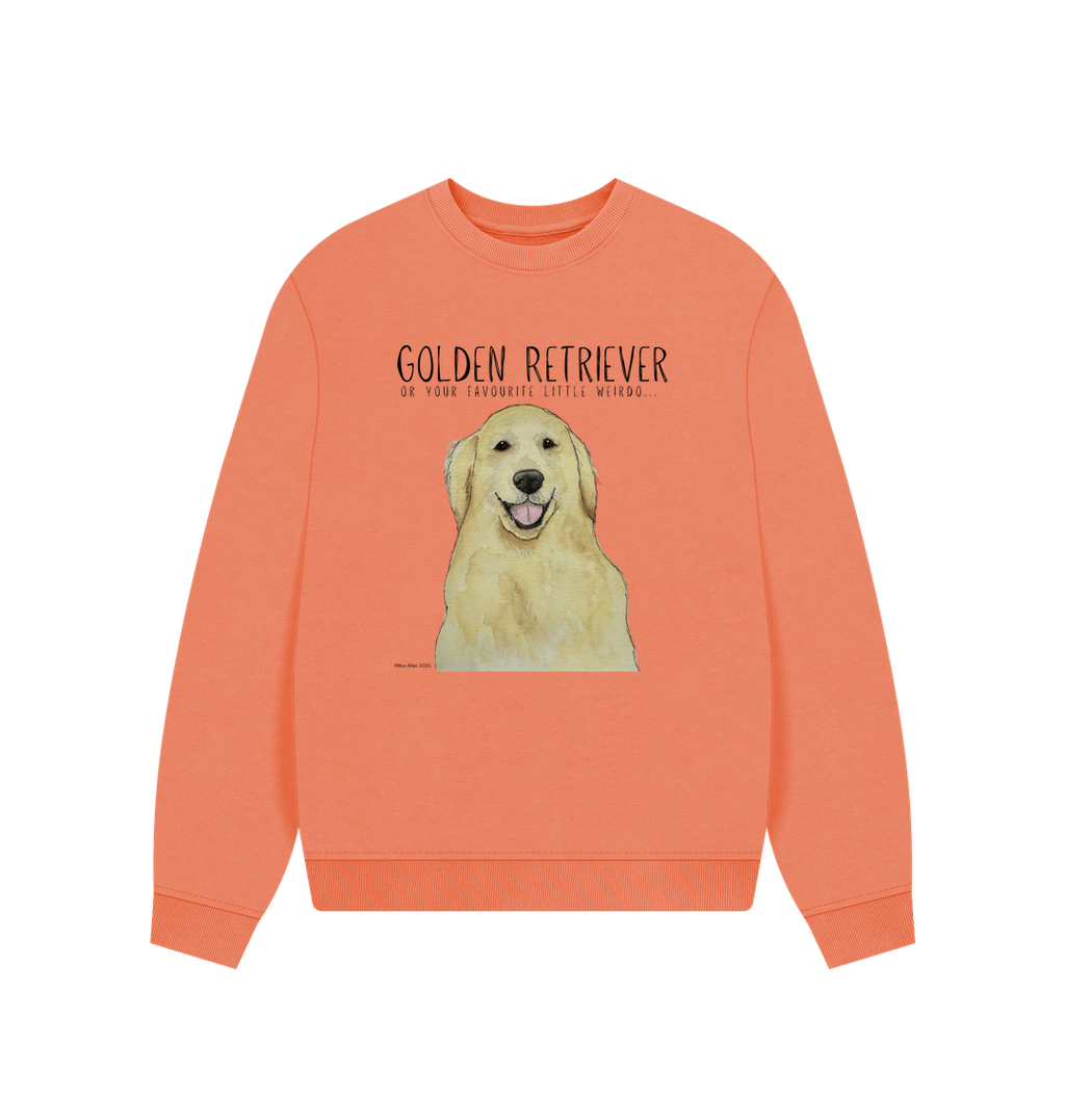 Golden Retriever Vibes Sustainable Womens Oversized Sweatshirt