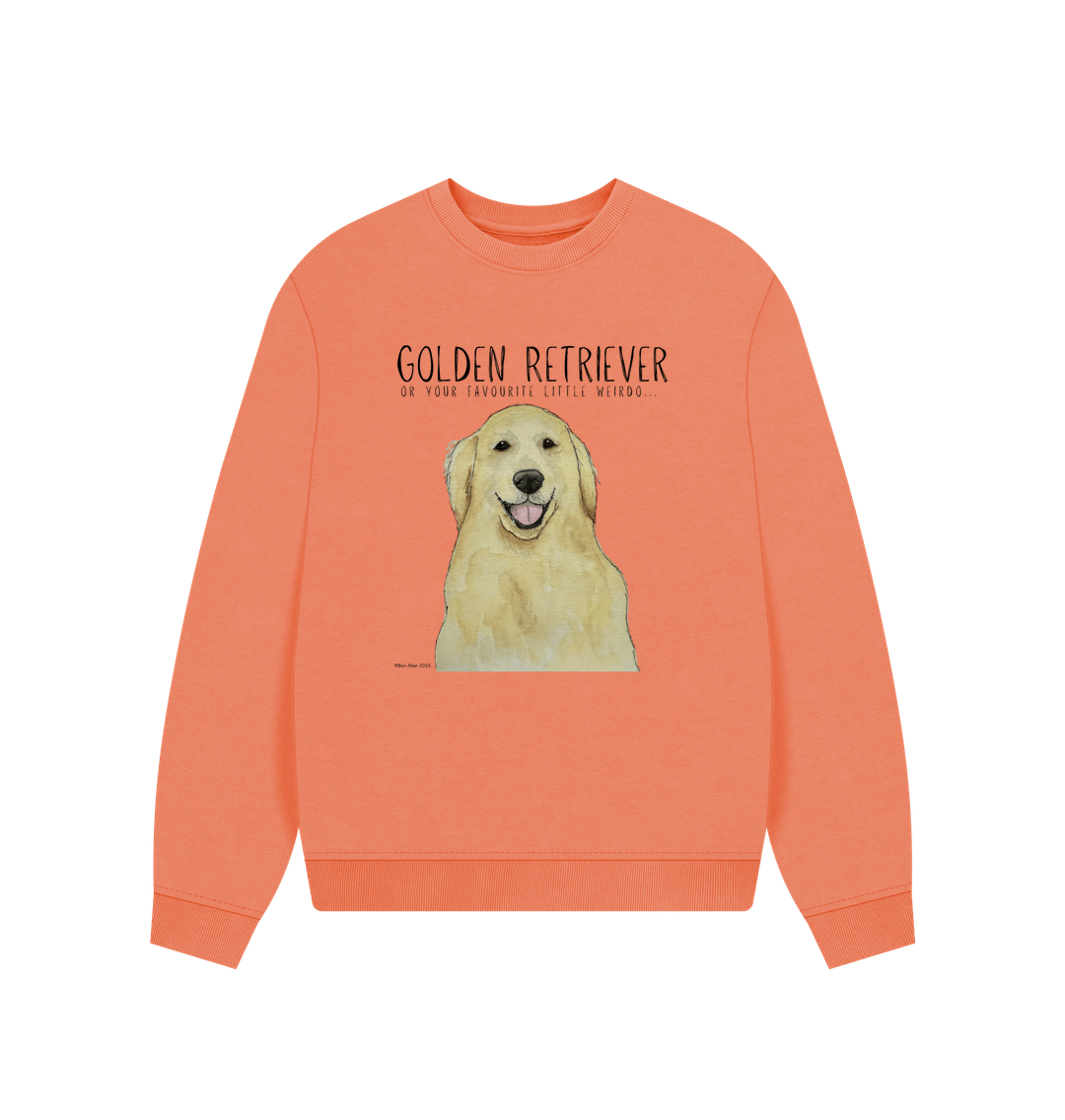 Golden Retriever Vibes Sustainable Womens Oversized Sweatshirt