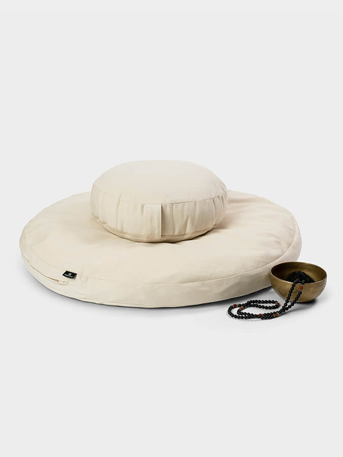 Round Organic Zabuton Meditation Cushion Kit with Zafu