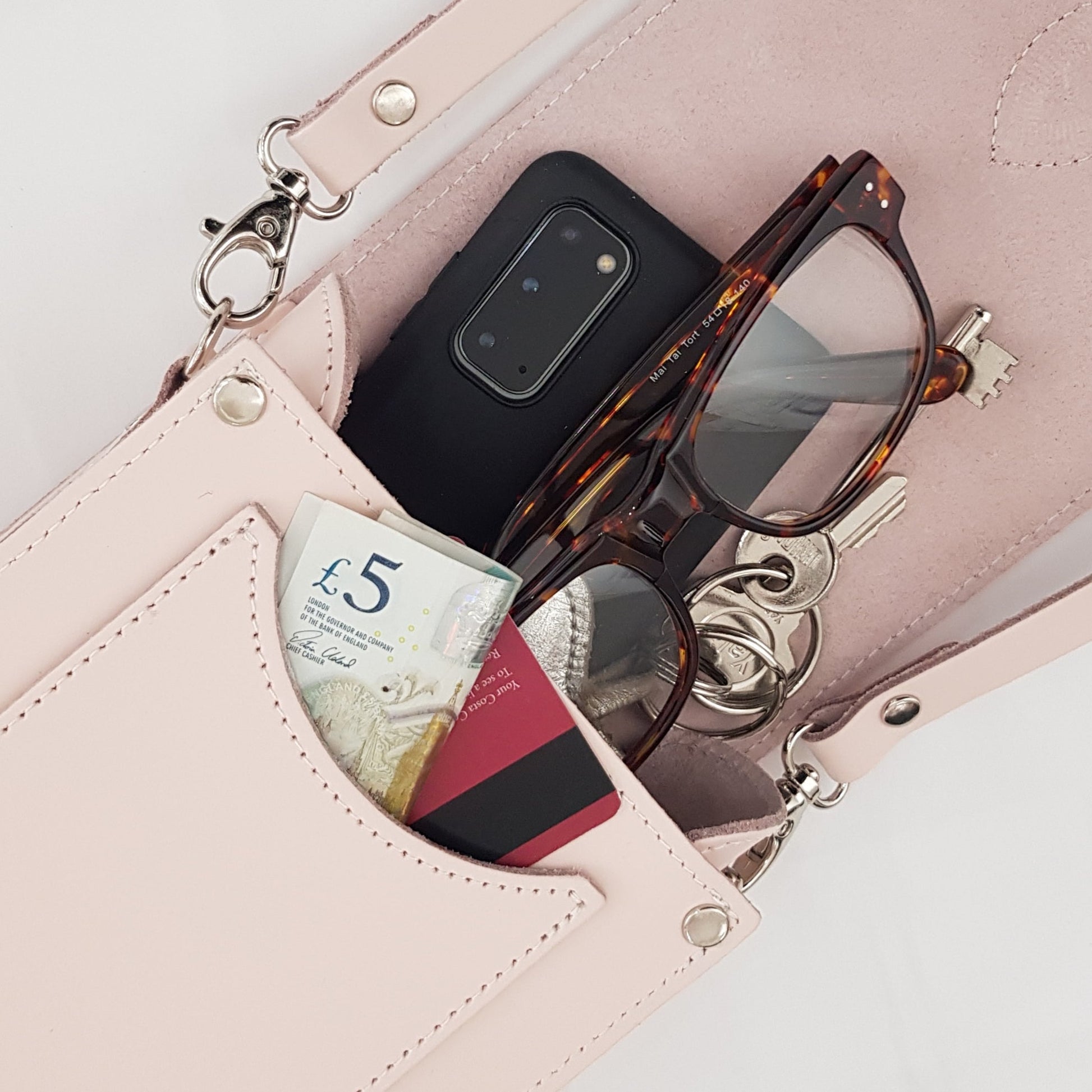 Handmade Leather Festival Phone Bag Cherry Blossom