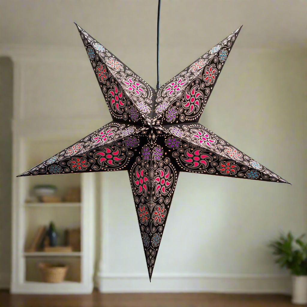 Firework Black Star Lantern Multi