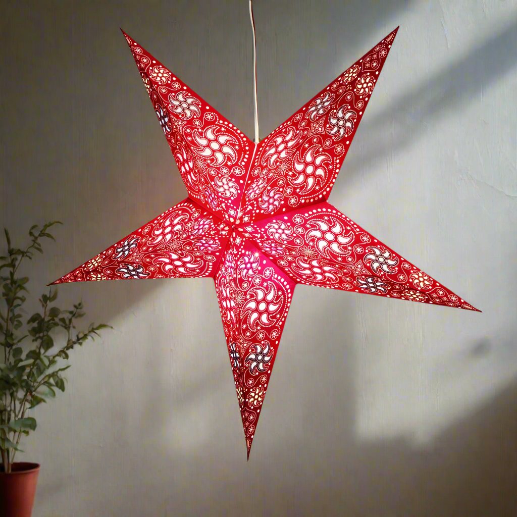 Firework Red Star Lantern