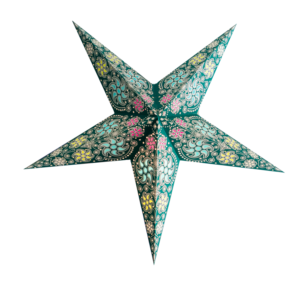 Firework Teal Paper Star Lantern 60cm