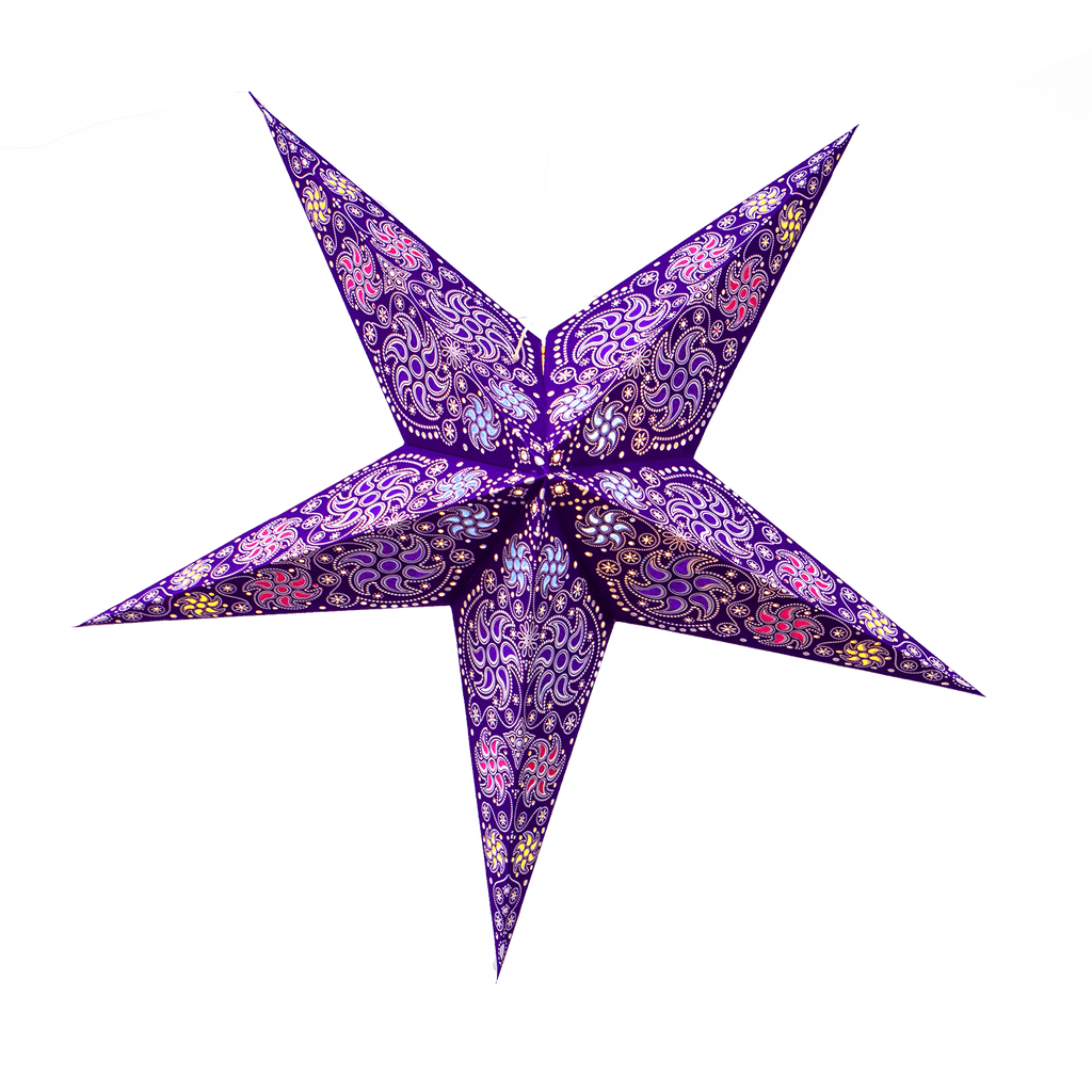 Violet Star Lantern with Hand Punched Light Patterns